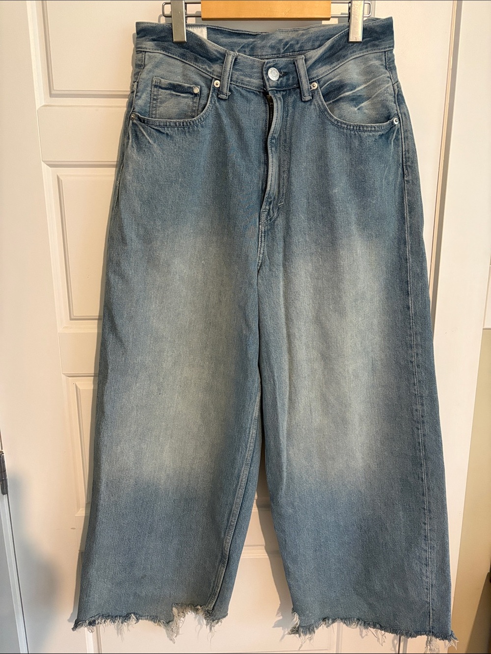 H&M Light Washed Blue Relaxed Wide-Leg Jeans